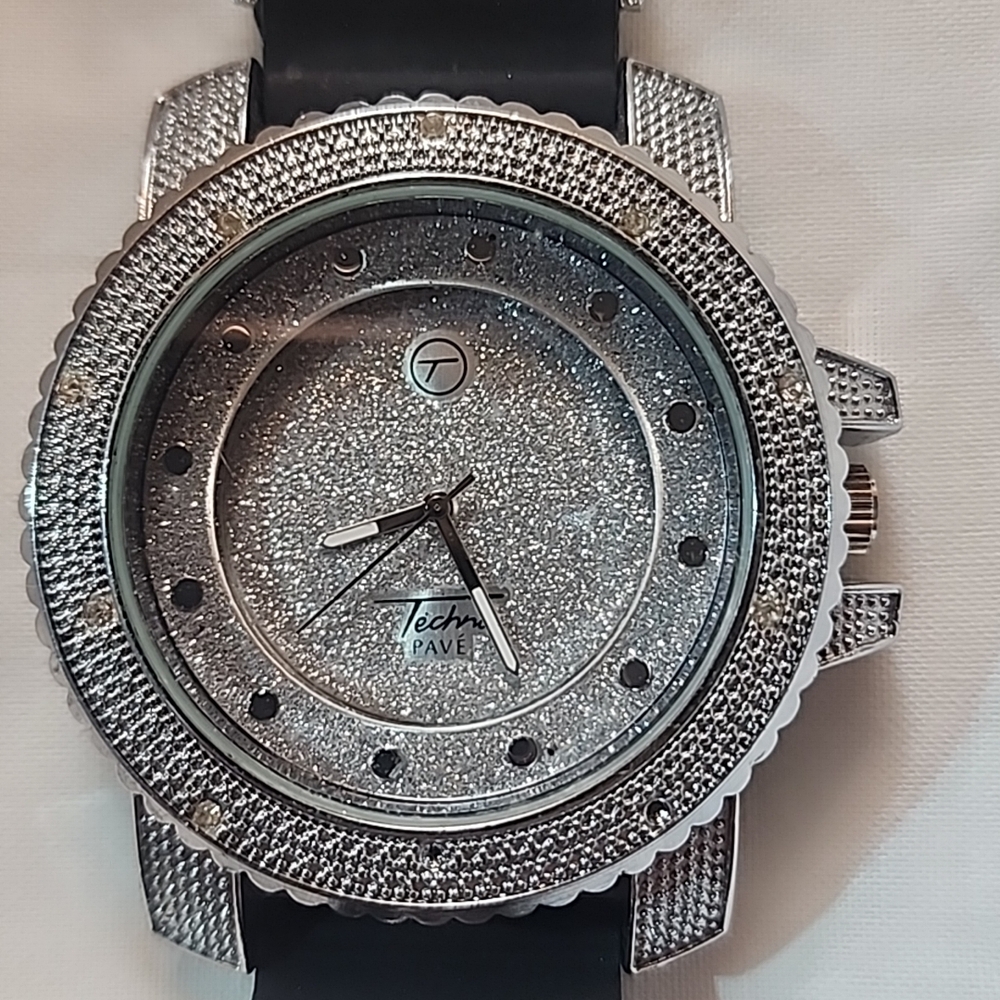 Silver and Black Men's Watch